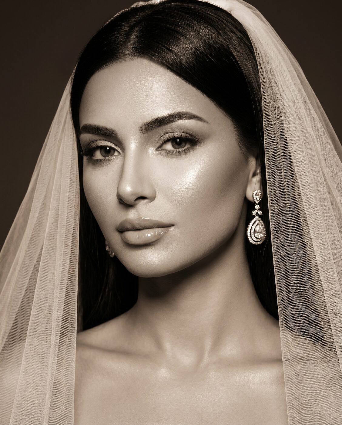 Bride with sheer veil
